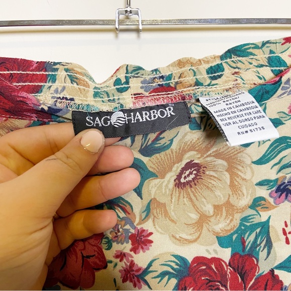 Vintage 90s Sag Harbor Floral Print Midi Skirt - Picture 6 of 7